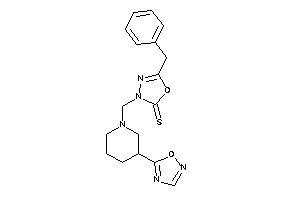 Image of 5-benzyl-3-[[3-(1,2,4-oxadiazol-5-yl)piperidino]methyl]-1,3,4-oxadiazole-2-thione