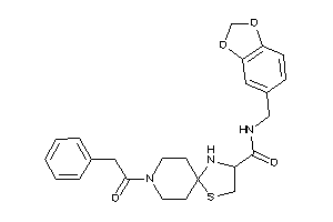 8-(2-phenylacetyl)-N-piperonyl-1-thia-4,8-diazaspiro[4.5]decane-3-carboxamide