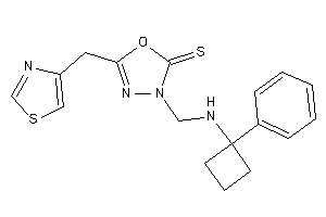 3-[[(1-phenylcyclobutyl)amino]methyl]-5-(thiazol-4-ylmethyl)-1,3,4-oxadiazole-2-thione