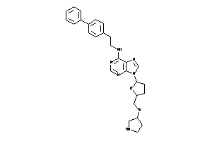 Image of 2-(4-phenylphenyl)ethyl-[9-[5-[(pyrrolidin-3-ylthio)methyl]tetrahydrofuran-2-yl]purin-6-yl]amine