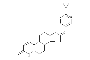 Image of 2-[(2-cyclopropylpyrimidin-5-yl)methylene]-3,3a,3b,4,5,5a,6,9a,9b,10,11,11a-dodecahydro-1H-indeno[5,4-f]quinolin-7-one