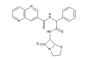 Image of N-[2-keto-2-[(7-keto-4-thia-1-azabicyclo[3.2.0]heptan-6-yl)amino]-1-phenyl-ethyl]-1,5-naphthyridine-3-carboxamide