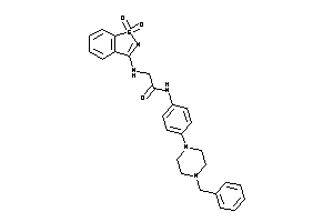 N-[4-(4-benzylpiperazino)phenyl]-2-[(1,1-diketo-1,2-benzothiazol-3-yl)amino]acetamide