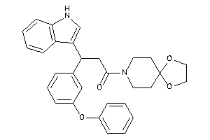 Image of 1-(1,4-dioxa-8-azaspiro[4.5]decan-8-yl)-3-(1H-indol-3-yl)-3-(3-phenoxyphenyl)propan-1-one