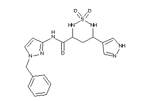 N-(1-benzylpyrazol-3-yl)-1,1-diketo-5-(1H-pyrazol-4-yl)-1,2,6-thiadiazinane-3-carboxamide