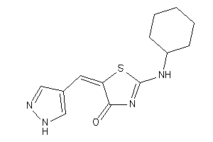 Image of 2-(cyclohexylamino)-5-(1H-pyrazol-4-ylmethylene)-2-thiazolin-4-one