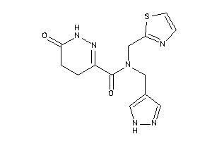 Image of 6-keto-N-(1H-pyrazol-4-ylmethyl)-N-(thiazol-2-ylmethyl)-4,5-dihydro-1H-pyridazine-3-carboxamide