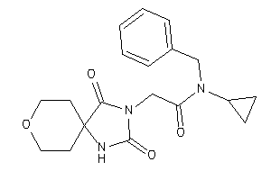 N-benzyl-N-cyclopropyl-2-(2,4-diketo-8-oxa-1,3-diazaspiro[4.5]decan-3-yl)acetamide