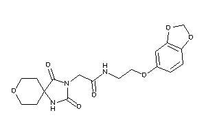 N-[2-(1,3-benzodioxol-5-yloxy)ethyl]-2-(2,4-diketo-8-oxa-1,3-diazaspiro[4.5]decan-3-yl)acetamide