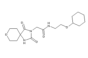 N-[2-(cyclohexoxy)ethyl]-2-(2,4-diketo-8-oxa-1,3-diazaspiro[4.5]decan-3-yl)acetamide