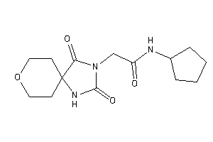 Image of N-cyclopentyl-2-(2,4-diketo-8-oxa-1,3-diazaspiro[4.5]decan-3-yl)acetamide