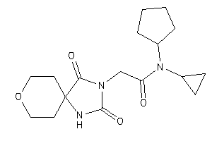 N-cyclopentyl-N-cyclopropyl-2-(2,4-diketo-8-oxa-1,3-diazaspiro[4.5]decan-3-yl)acetamide