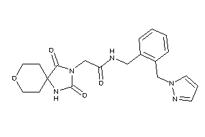 2-(2,4-diketo-8-oxa-1,3-diazaspiro[4.5]decan-3-yl)-N-[2-(pyrazol-1-ylmethyl)benzyl]acetamide