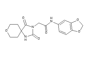 N-(1,3-benzodioxol-5-yl)-2-(2,4-diketo-8-oxa-1,3-diazaspiro[4.5]decan-3-yl)acetamide