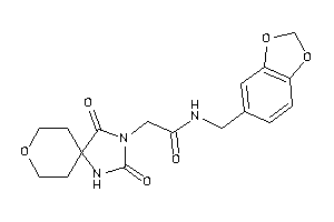 2-(2,4-diketo-8-oxa-1,3-diazaspiro[4.5]decan-3-yl)-N-piperonyl-acetamide