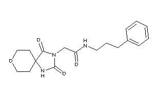 2-(2,4-diketo-8-oxa-1,3-diazaspiro[4.5]decan-3-yl)-N-(3-phenylpropyl)acetamide