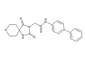 2-(2,4-diketo-8-oxa-1,3-diazaspiro[4.5]decan-3-yl)-N-(4-phenylphenyl)acetamide