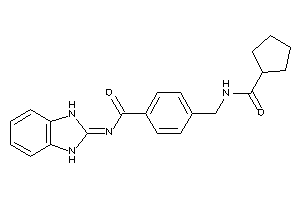 Image of 4-[(cyclopentanecarbonylamino)methyl]-N-(1,3-dihydrobenzimidazol-2-ylidene)benzamide