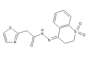 Image of N-[(1,1-diketo-2,3-dihydrothiochromen-4-ylidene)amino]-2-thiazol-2-yl-acetamide