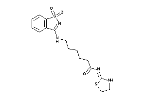 6-[(1,1-diketo-1,2-benzothiazol-3-yl)amino]-N-thiazolidin-2-ylidene-hexanamide