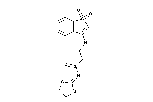 3-[(1,1-diketo-1,2-benzothiazol-3-yl)amino]-N-thiazolidin-2-ylidene-propionamide