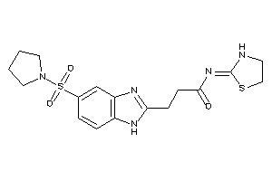 3-(5-pyrrolidinosulfonyl-1H-benzimidazol-2-yl)-N-thiazolidin-2-ylidene-propionamide