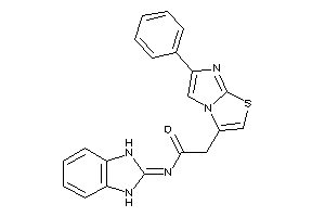 Image of N-(1,3-dihydrobenzimidazol-2-ylidene)-2-(6-phenylimidazo[2,1-b]thiazol-3-yl)acetamide