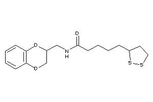 Image of N-(2,3-dihydro-1,4-benzodioxin-3-ylmethyl)-5-(dithiolan-3-yl)valeramide