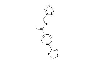 4-(1,3-dithiolan-2-yl)-N-(thiazol-4-ylmethyl)benzamide
