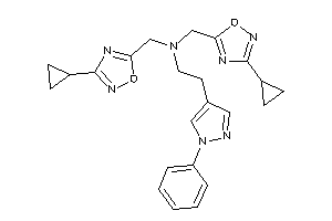 Bis[(3-cyclopropyl-1,2,4-oxadiazol-5-yl)methyl]-[2-(1-phenylpyrazol-4-yl)ethyl]amine
