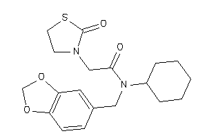 N-cyclohexyl-2-(2-ketothiazolidin-3-yl)-N-piperonyl-acetamide