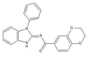 Image of N-(3-phenyl-1H-benzimidazol-2-ylidene)-2,3-dihydro-1,4-benzodioxine-6-carboxamide
