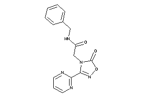 Image of N-benzyl-2-[5-keto-3-(2-pyrimidyl)-1,2,4-oxadiazol-4-yl]acetamide