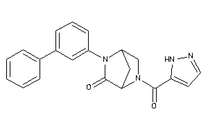 Image of 5-(3-phenylphenyl)-2-(1H-pyrazole-5-carbonyl)-2,5-diazabicyclo[2.2.1]heptan-6-one
