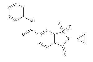 2-cyclopropyl-1,1,3-triketo-N-phenyl-1,2-benzothiazole-6-carboxamide