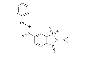 2-cyclopropyl-1,1,3-triketo-N'-phenyl-1,2-benzothiazole-6-carbohydrazide