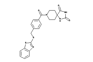 8-[4-[(1,3-benzothiazol-2-ylthio)methyl]benzoyl]-2,4,8-triazaspiro[4.5]decane-1,3-quinone