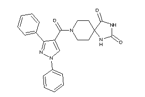 Image of 8-(1,3-diphenylpyrazole-4-carbonyl)-2,4,8-triazaspiro[4.5]decane-1,3-quinone