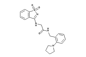 2-[(1,1-diketo-1,2-benzothiazol-3-yl)amino]-N-(2-pyrrolidinobenzyl)acetamide