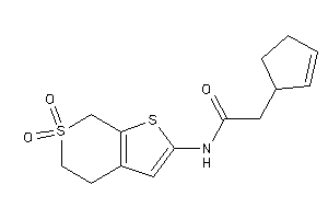 2-cyclopent-2-en-1-yl-N-(6,6-diketo-5,7-dihydro-4H-thieno[2,3-c]thiopyran-2-yl)acetamide