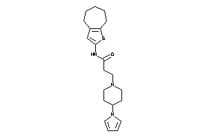 3-(4-pyrrol-1-ylpiperidino)-N-(5,6,7,8-tetrahydro-4H-cyclohepta[b]thiophen-2-yl)propionamide