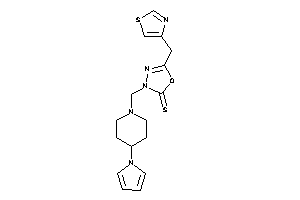 Image of 3-[(4-pyrrol-1-ylpiperidino)methyl]-5-(thiazol-4-ylmethyl)-1,3,4-oxadiazole-2-thione
