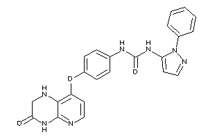 Image of 1-[4-[(3-keto-2,4-dihydro-1H-pyrido[2,3-b]pyrazin-8-yl)oxy]phenyl]-3-(2-phenylpyrazol-3-yl)urea