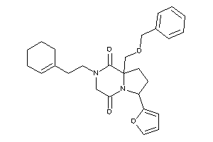 8a-(benzoxymethyl)-2-(2-cyclohexen-1-ylethyl)-6-(2-furyl)-3,6,7,8-tetrahydropyrrolo[1,2-a]pyrazine-1,4-quinone