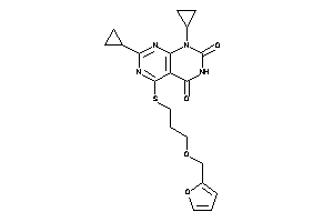 2,8-dicyclopropyl-4-[3-(2-furfuryloxy)propylthio]pyrimido[4,5-d]pyrimidine-5,7-quinone