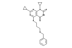 Image of 4-(3-benzoxypropylthio)-2,8-dicyclopropyl-pyrimido[4,5-d]pyrimidine-5,7-quinone