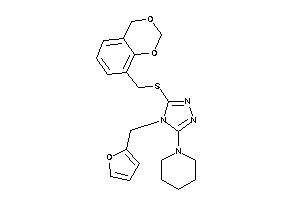 1-[5-(4H-1,3-benzodioxin-8-ylmethylthio)-4-(2-furfuryl)-1,2,4-triazol-3-yl]piperidine