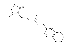 3-(2,3-dihydro-1,4-benzodioxin-6-yl)-N-[2-(2,4-diketothiazolidin-3-yl)ethyl]acrylamide