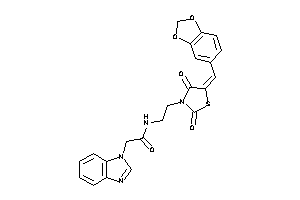 2-(benzimidazol-1-yl)-N-[2-(2,4-diketo-5-piperonylidene-thiazolidin-3-yl)ethyl]acetamide