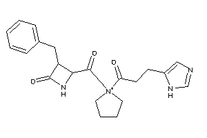 Image of 3-benzyl-4-[1-[3-(1H-imidazol-5-yl)propanoyl]pyrrolidin-1-ium-1-carbonyl]azetidin-2-one